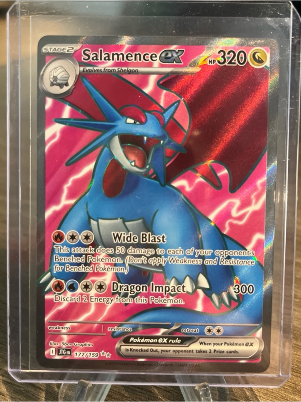 Pokemon Salamence EX Card - Blue & Pink Holo